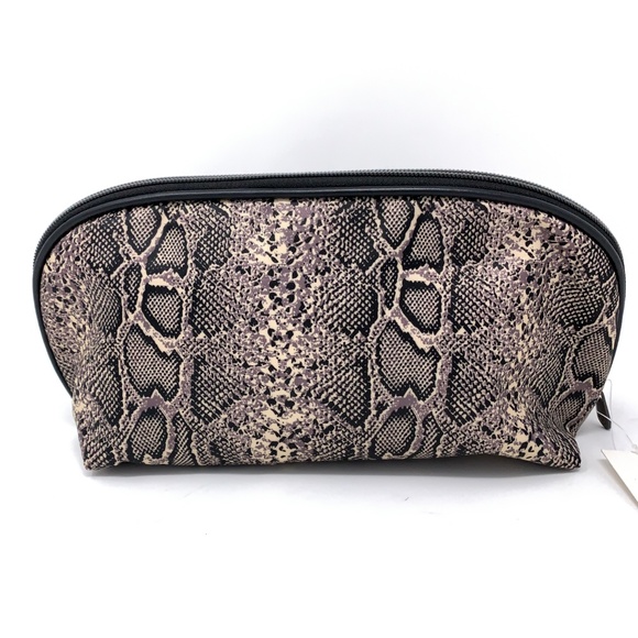 Adrienna Vittadini Studio Makeup Bag Snake Skin - Picture 2 of 7